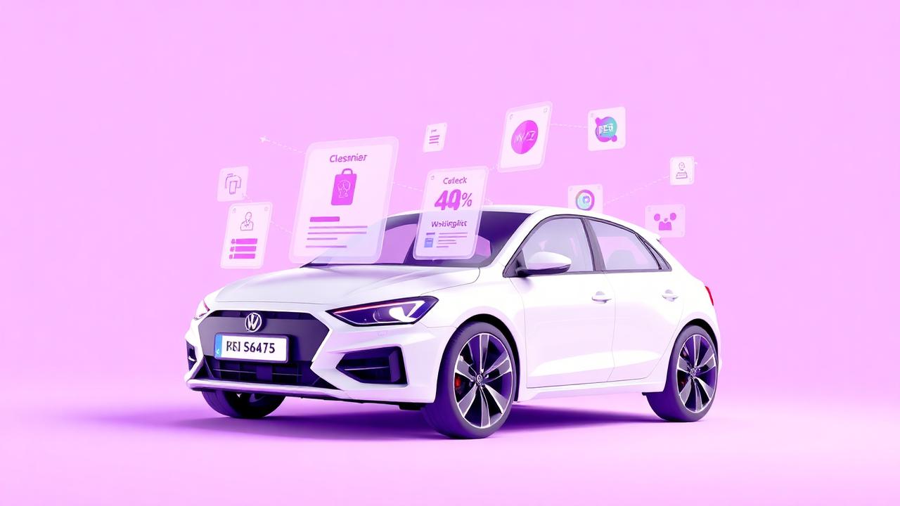 Plataforma de gestão para oficina automóvel com painéis digitais e ficha de viatura
